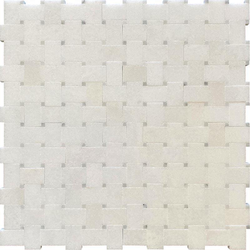 White Marble Mini basketweave tile