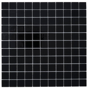 Glacier Black 1X1 Polished Glass Tile