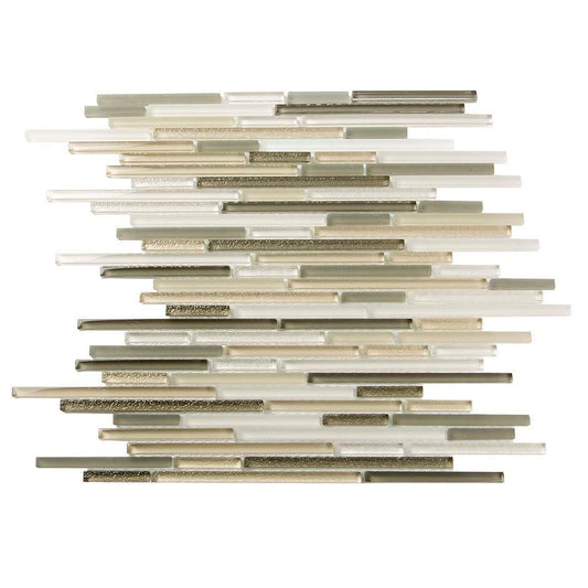 Waterfall Beige & White Linear Glass Mosaic Tile | Tile Club | Position1
