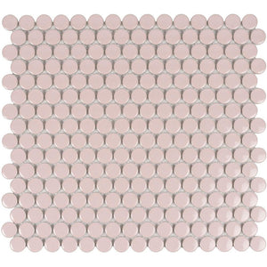 Pink Buttons Porcelain Penny Round Tile