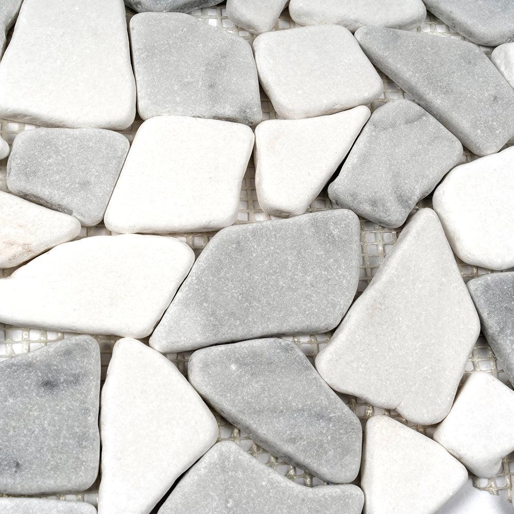 River Pebbles Carrara & Thassos Marble Tile