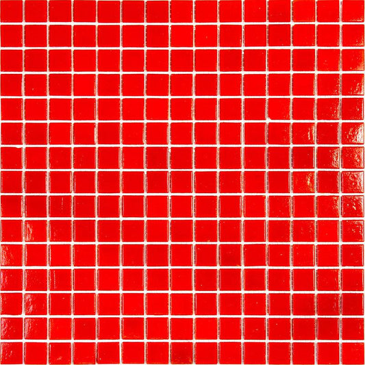 Cayenne Pepper Red Squares Glass Pool Tile