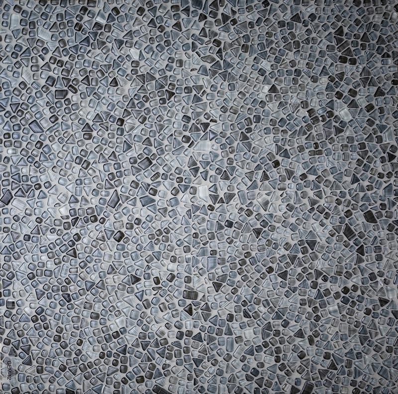Diamond grey glass pebble mosaic tile 2