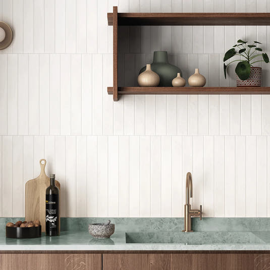 Alata White Porcelain Subway Tile 2x16 | Tile Club