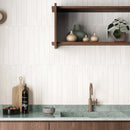 Alata White Porcelain Subway Tile 2x16 | Tile Club
