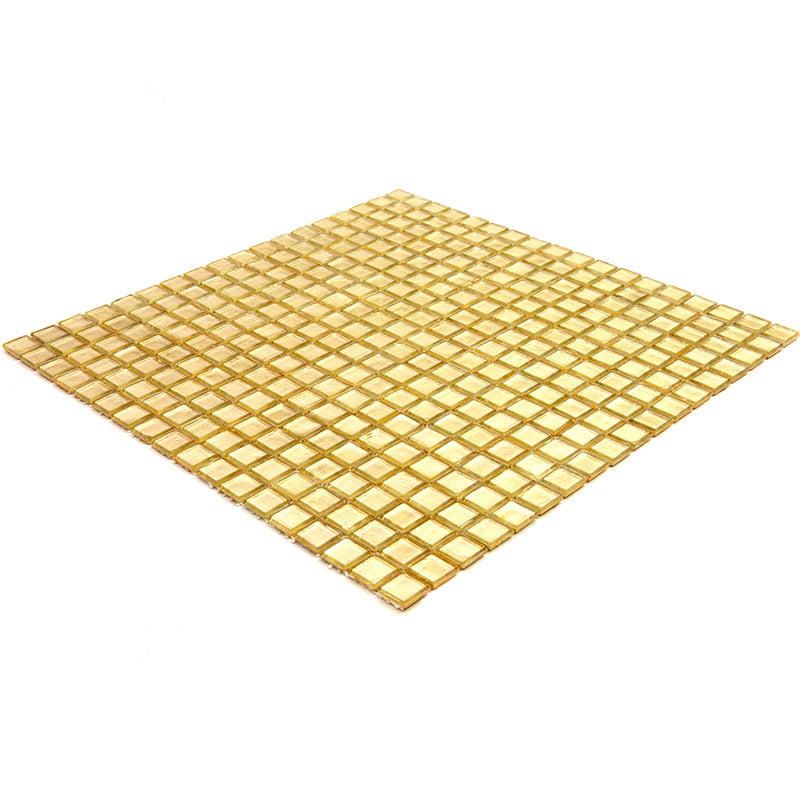 Foiled Classic Gold Squares Glass Tile