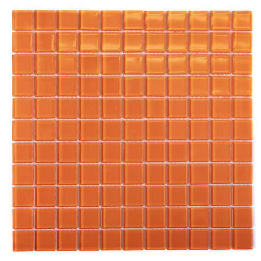 Glacier Orange 1X1 Polished Glass Tile