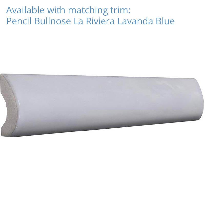 La Riviera Lavanda Blue Ceramic Subway Tile 2.5x8"