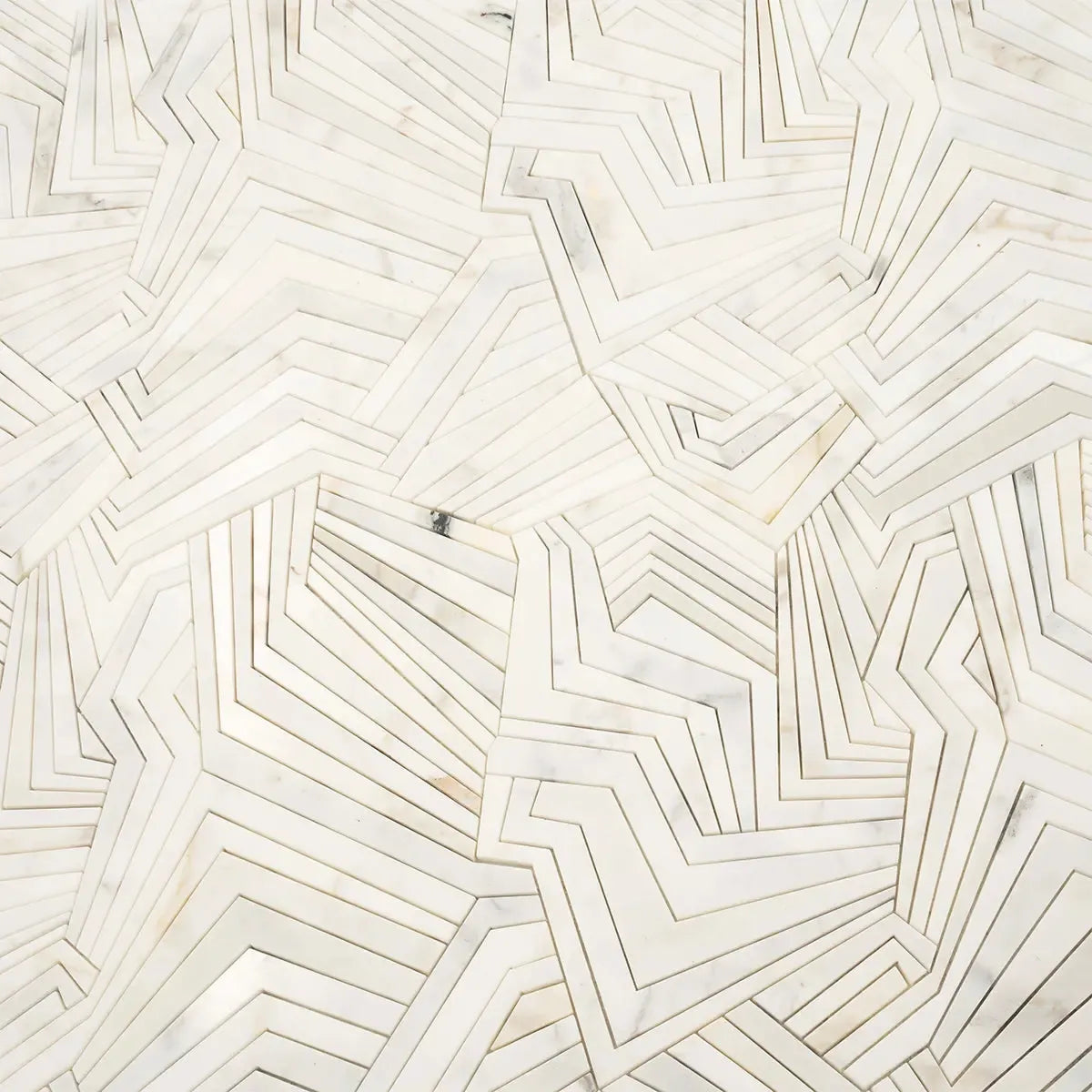 Angular Calacatta Gold Marble Mosaic Tile | Tile Club