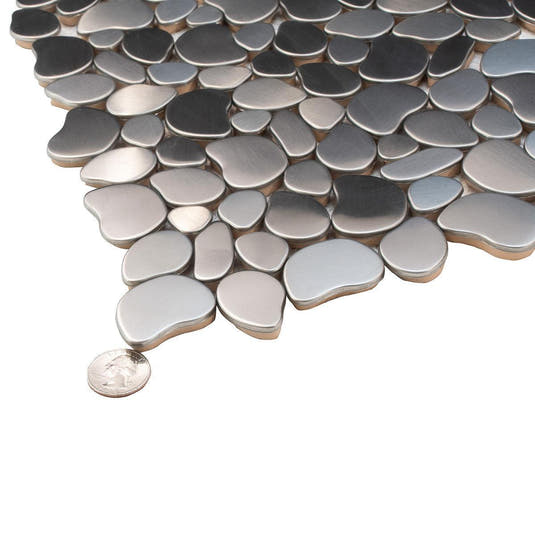 Stainless Steel Pebble Metal Mosaic Tile | Tile Club