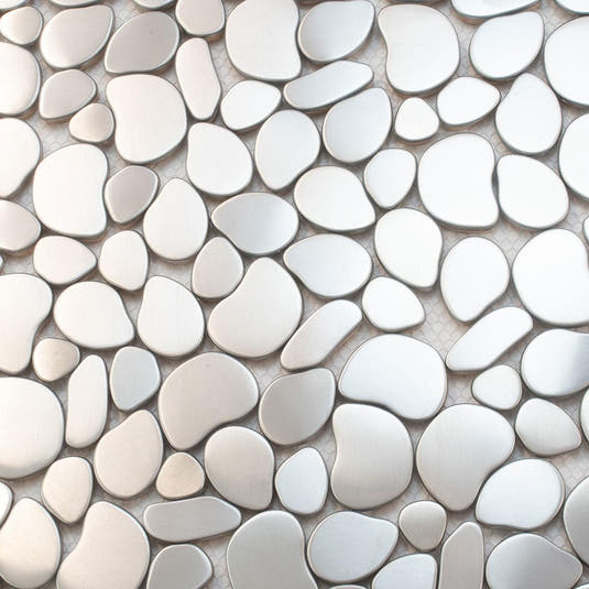 Stainless Steel Pebble Metal Mosaic Tile | Tile Club