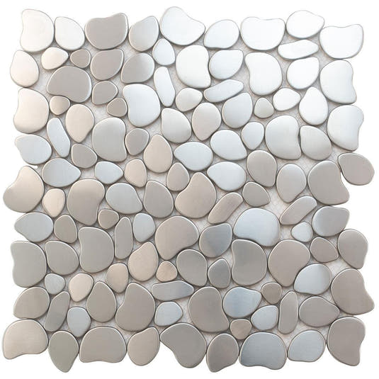 Stainless Steel Pebble Metal Mosaic Tile | Tile Club