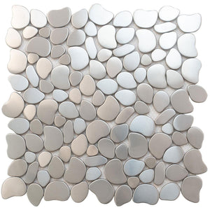 Stainless Steel Pebble Metal Mosaic Tile