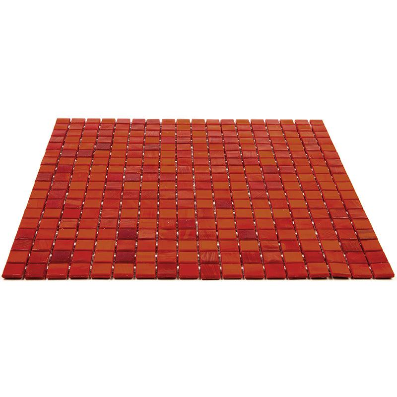 Mixed Red Squares Glass Pool Tile