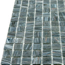 Shimmery Mountain Rock Mixed Squares Glass Pool Tile | Tile Club