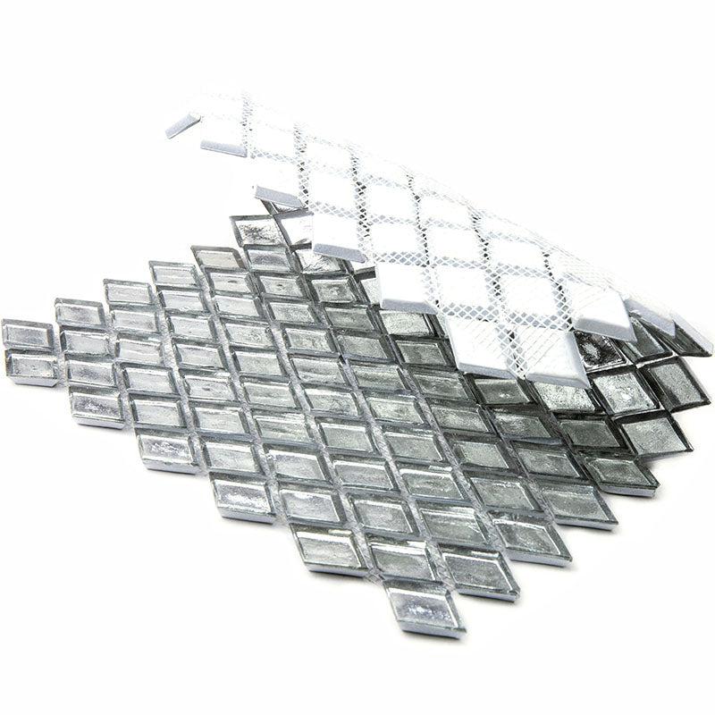 Silver Diamond Glass Mosaic Tile