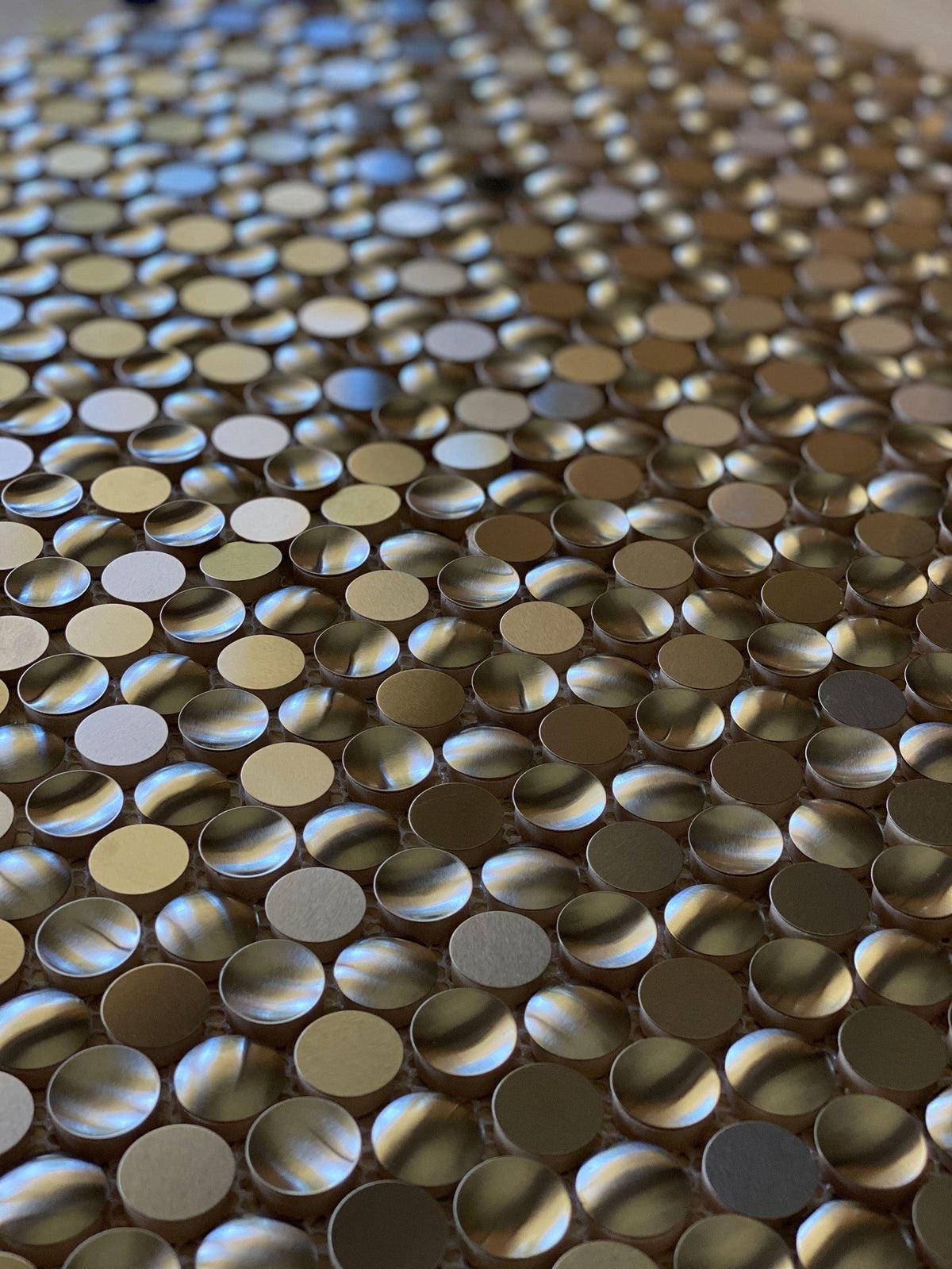 Stainless Steel Penny Pebble Metal Mosaic Tile