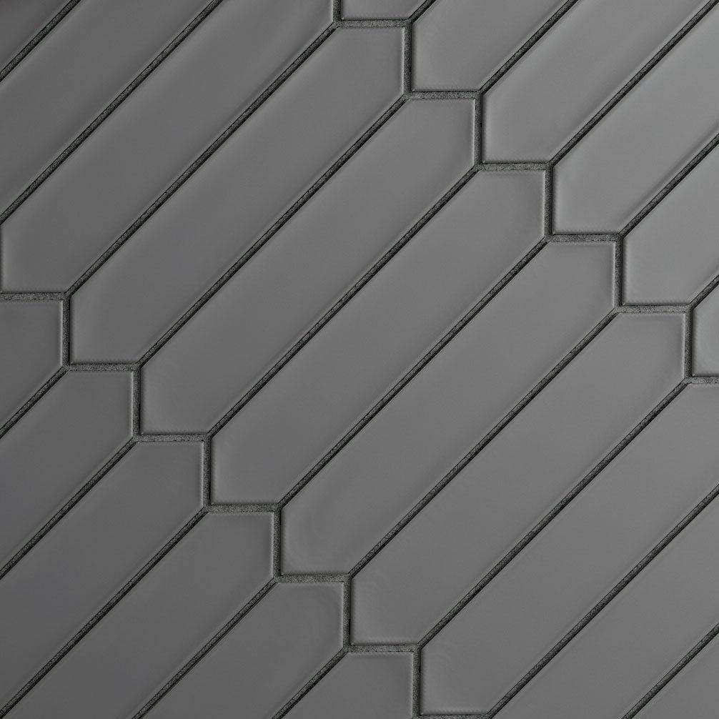 Black ceramic picket tile