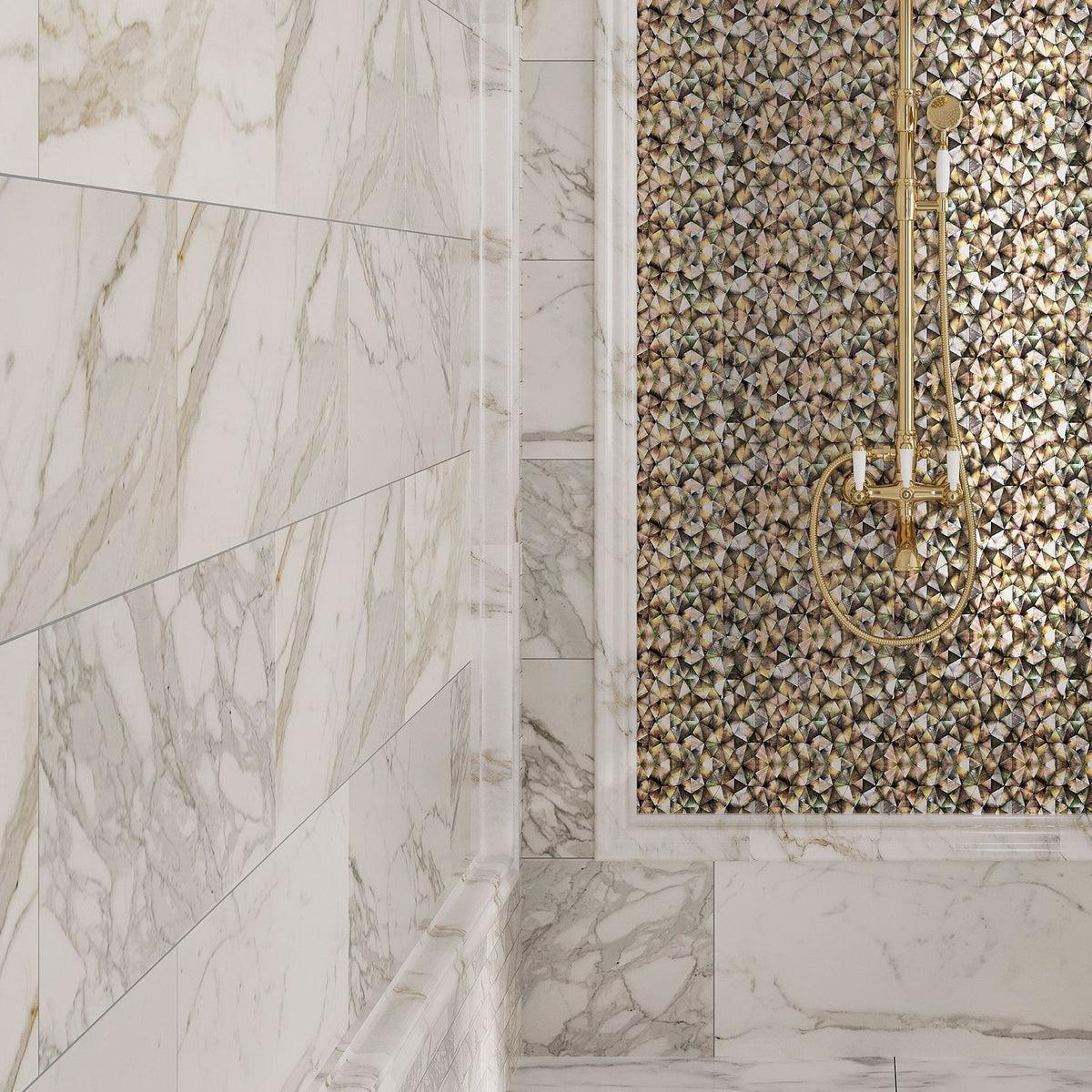 Calacatta Gold marble wall tile slabs luxury bathroom