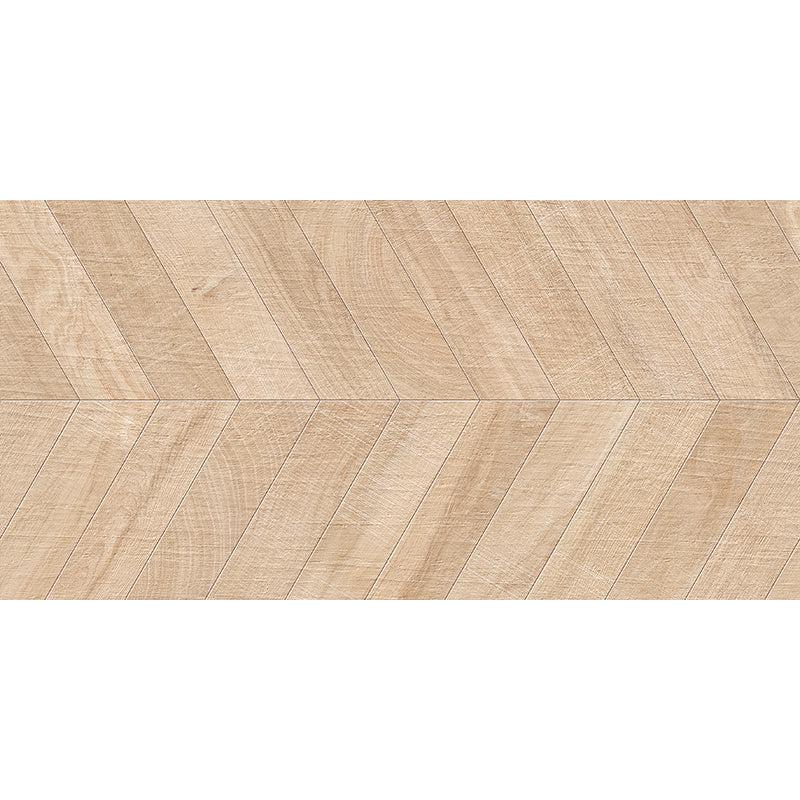 Japandi Chevron Maple Wood-Look Tile Flooring