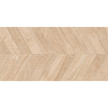 Japandi Chevron Maple Wood-Look Tile Flooring