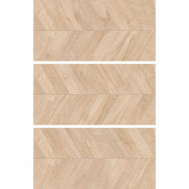 Japandi Chevron Maple Wood-Look Tile Flooring