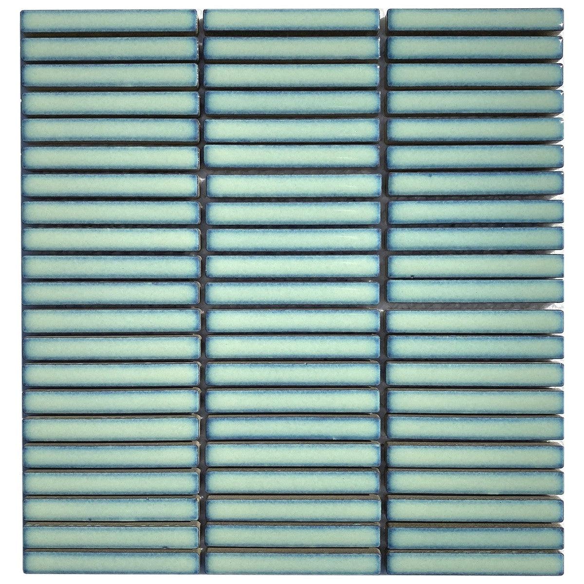 Lattice Green Stacked Brick Porcelain Mosaic Tile
