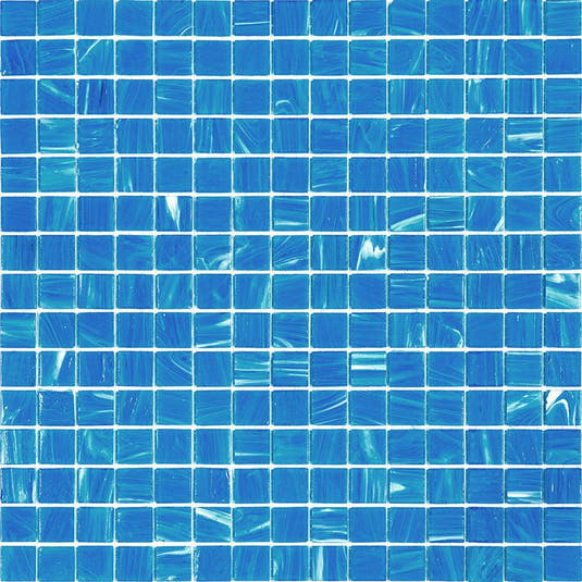 Underwater Blue & White Mixed Squares Glass Pool Tile Sample