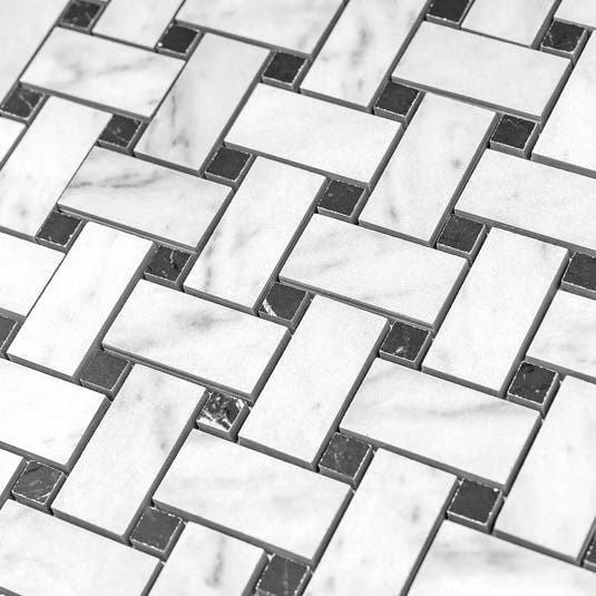 Boldara Bianco Basket Weave Porcelain Mosaic Tile