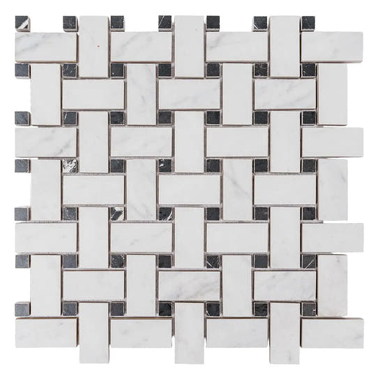 Boldara Bianco Basket Weave Porcelain Mosaic Tile