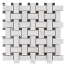 Boldara Bianco Basket Weave Porcelain Mosaic Tile
