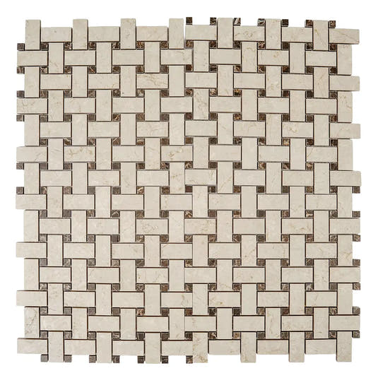 Boldara Crema Basket Weave Porcelain Mosaic Tile