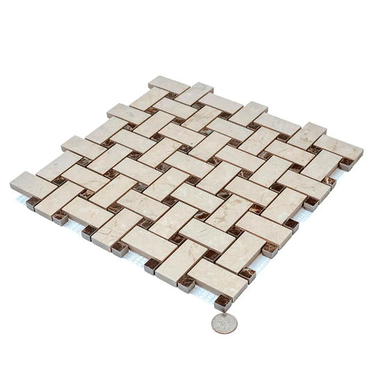 Boldara Crema Basket Weave Porcelain Mosaic Tile