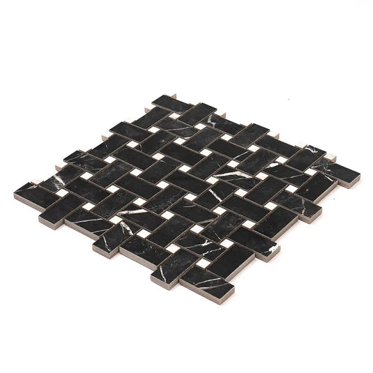 Boldara Nero Basket Weave Porcelain Mosaic Tile