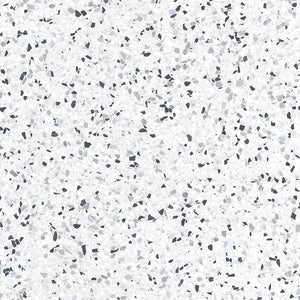 White and Black Terrazzo Square Porcelain Tile Sample