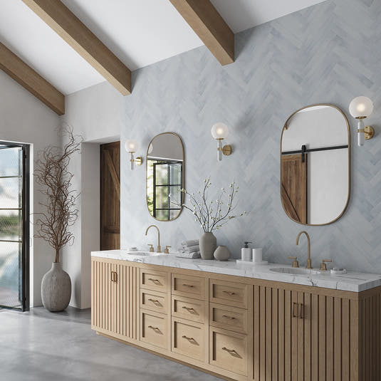 Alata Blue Porcelain Subway Tile 2x16 | Tile Club