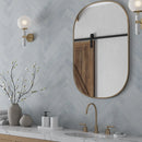 Alata Blue Porcelain Subway Tile 2x16 Herringbone Bathroom Wall