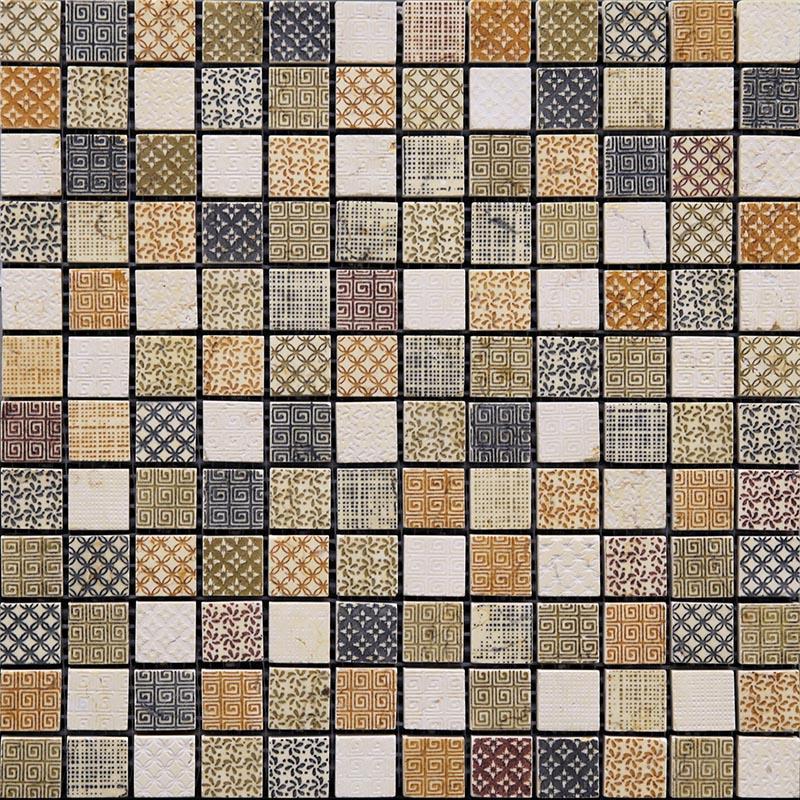 Cairo Mix Etched Marble Moisaic Tile Sample Swatch | Free Shipping on ...
