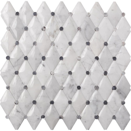 Duomo 3D Diamond Carrara Mosaic Tile