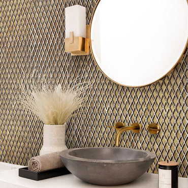 Gold Diamond Glass Mosaic Tile