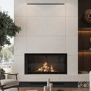Grazioso Light Concrete Ceramic Tile 24x48 Fireplace Surround