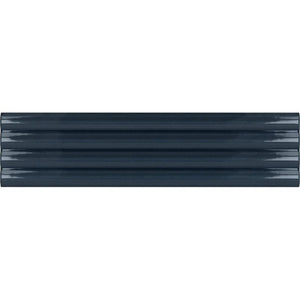 Groove Navy Deco Gloss Ceramic 3D Subway TIle