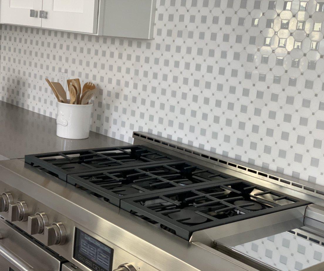 12.2" x 12.2" Marble Octagon Tile Backsplash for Kitchen