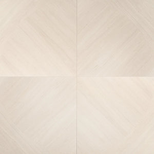 Japandi White Parquet Wood-Look Tile Flooring Sample