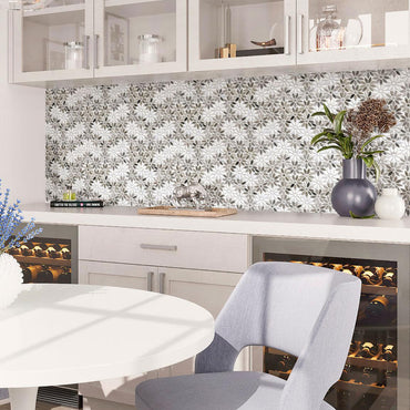 Meadow Wooden Flower Marble Mosaic Tile