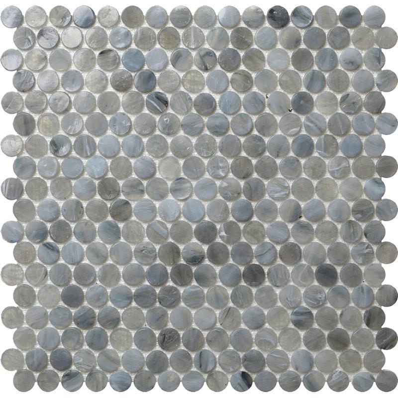 12.2" x 12.2" Mixed Gray Penny Round Mosaic Tile | Tile Club