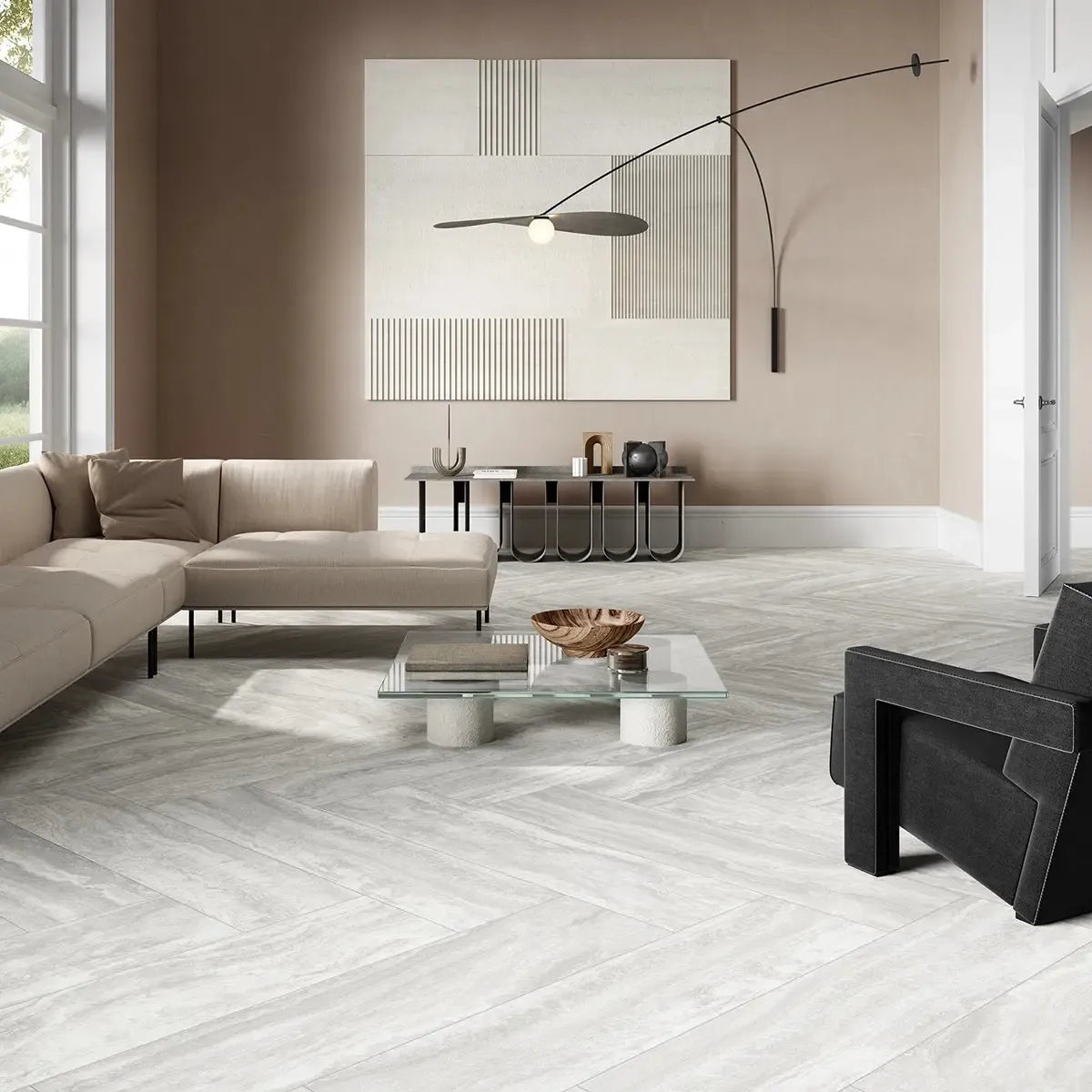 Novato Bianco 24x48 Travertine Porcelain Tile | Tile Club