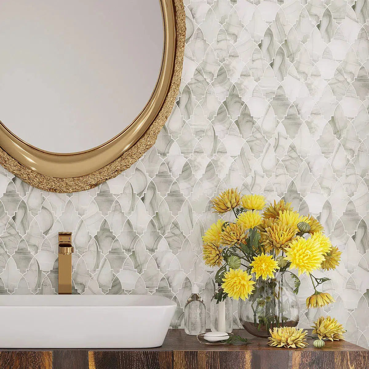 Sea Glass Louvre Grey Mosaic Tile | Honed | Tile Club, image size:1200x1200