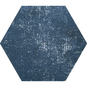 Portuguese Blue Dimension Hex Porcelain Tile Sample
