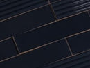 Groove Navy Gloss Ceramic Subway Tile